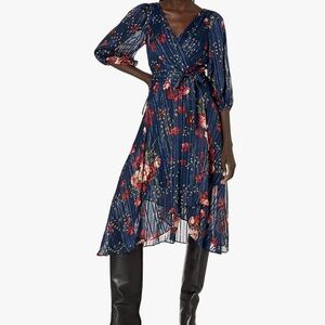 DKNY Women's Asymmetrical Hem Faux Wrap Dress size 8